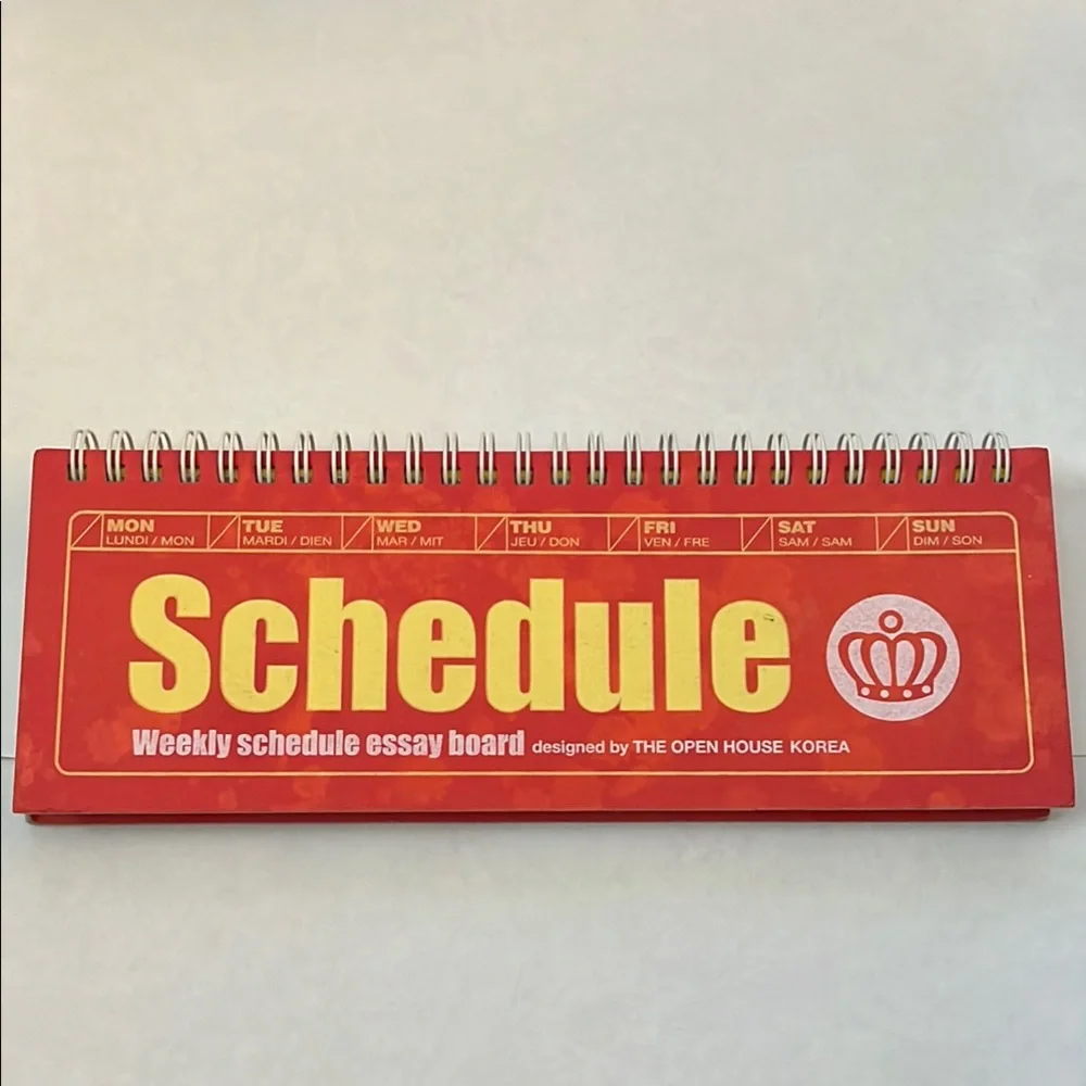 Red Weekly Schedule Board